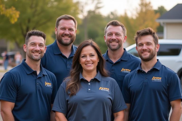 Lyons Roofing Co, LLC family team members smiling