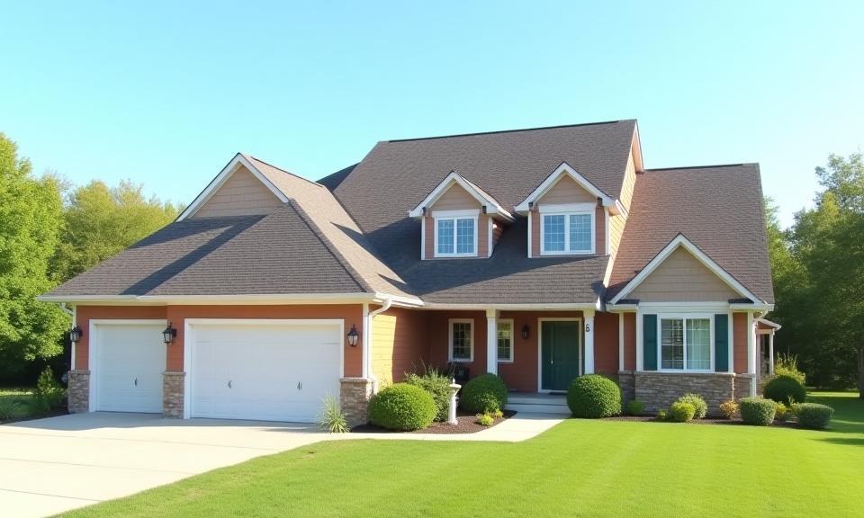 Newly installed residential asphalt shingle roof, completed project