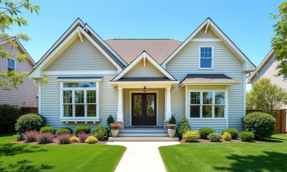 Home exterior with new siding and energy-efficient windows