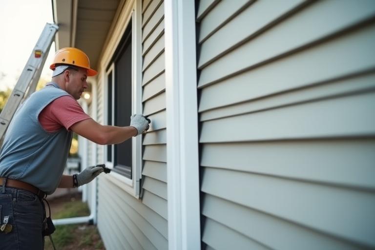 Professional vinyl siding replacement on a home